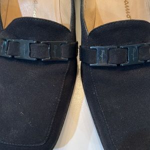 Salvatore Ferragamo black slide with buckle